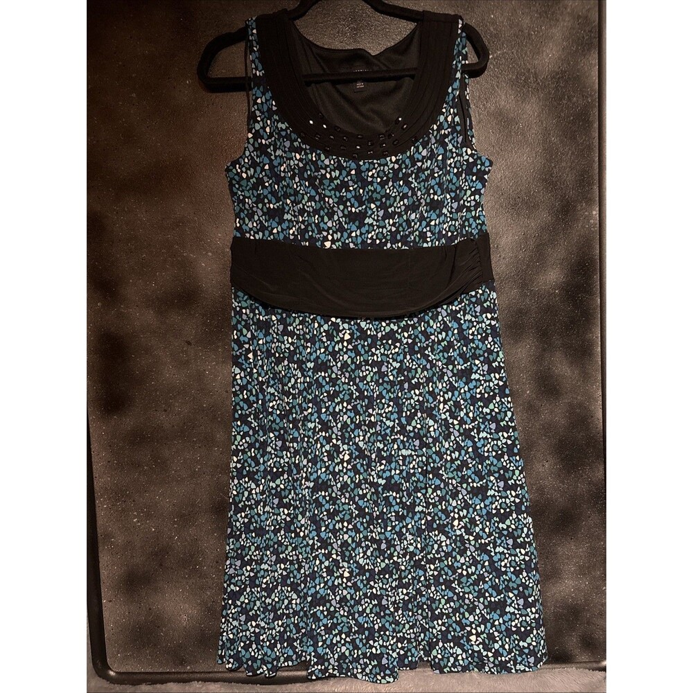 PERCEPTIONS Sleeveless Dress SIZE 16P Petite Bead Accent Work Business Church